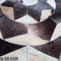 COWHIDE HAIR-ON LEATHER PATCHWORK RUG 48IN DIA
