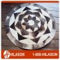 COWHIDE HAIR-ON LEATHER PATCHWORK RUG 48IN DIA