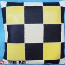 Hilason Smooth Leather PatchWork Cushion Pillow Cover