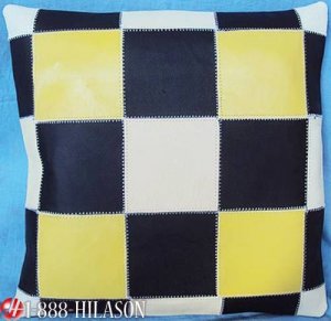 Hilason Smooth Leather PatchWork Cushion Pillow Cover