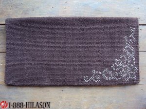 Bling Western Saddle Blanket Pad Wool Show Rodeo Brown