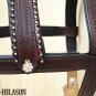 Dark Brown Leather Dog Padded Harness With Leash - SML