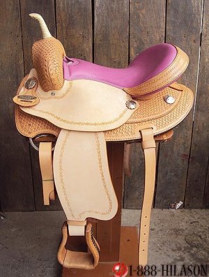 TO519 Hilason Treeless Western Barrel Trail Saddle 15