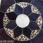620 COWHIDE HAIR-ON LEATHER PATCHWORK RUG 48IN DIA