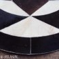 620 COWHIDE HAIR-ON LEATHER PATCHWORK RUG 48IN DIA