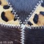 620 COWHIDE HAIR-ON LEATHER PATCHWORK RUG 48IN DIA