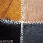 621 COWHIDE HAIR-ON LEATHER PATCHWORK RUG 48IN DIA