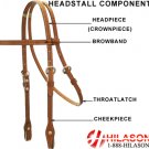 Western Leather Tack: Horse Bridle/Headstall With Reins