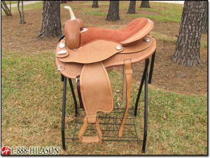 Hilason Treeless Western Trail Barrel Saddle 17 TO505
