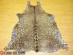 LEOPARD PRINT HAIR ON LEATHER COWHIDE RUG 37 sqft 001