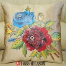 New Hand Painted Crystal Cushion Pillow Cover Set of 2