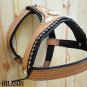 Tan Leather Dog Padded Harness With Leash - LRG