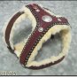 Cherry Leather Dog Padded Harness With Leash - MED