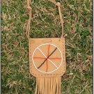 SIOUX STYLE LAZY STITCH BEADED LEATHER POUCH PURSE