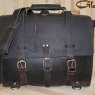 Rustic Vintage Leather Briefcase Backpack Laptop Bag L