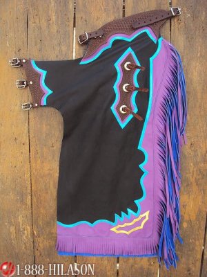 745 Bull Riding Soft Smooth Leather Rodeo Western Chaps