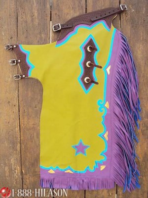 736 Bull Riding Soft Smooth Leather Rodeo Western Chaps