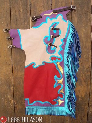 713 Bull Riding Soft Smooth Leather Rodeo Western Chaps