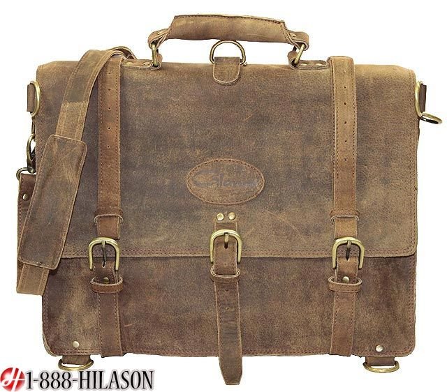 Rustic Vintage Leather Briefcase Backpack Laptop Bag- M