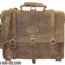 Rustic Vintage Leather Briefcase Backpack Laptop Bag- M