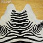 ZEBRA PRINT HAIR ON LEATHER BRAZILIAN COWHIDE RUG 491