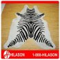 ZEBRA PRINT HAIR ON LEATHER BRAZILIAN COWHIDE RUG 491