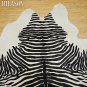 ZEBRA PRINT HAIR ON LEATHER BRAZILIAN COWHIDE RUG 493