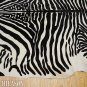 ZEBRA PRINT HAIR ON LEATHER BRAZILIAN COWHIDE RUG 493