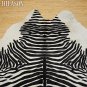 ZEBRA PRINT HAIR ON LEATHER BRAZILIAN COWHIDE RUG 494