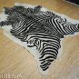 ZEBRA PRINT HAIR ON LEATHER BRAZILIAN COWHIDE RUG 494
