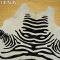 ZEBRA PRINT HAIR ON LEATHER BRAZILIAN COWHIDE RUG 496