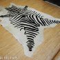 ZEBRA PRINT HAIR ON LEATHER BRAZILIAN COWHIDE RUG 496