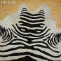 ZEBRA PRINT HAIR ON LEATHER BRAZILIAN COWHIDE RUG 500