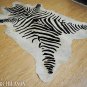 ZEBRA PRINT HAIR ON LEATHER BRAZILIAN COWHIDE RUG 500