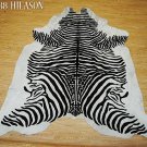 ZEBRA PRINT HAIR ON LEATHER BRAZILIAN COWHIDE RUG 502