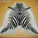 ZEBRA PRINT HAIR ON LEATHER BRAZILIAN COWHIDE RUG 503