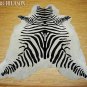ZEBRA PRINT HAIR ON LEATHER BRAZILIAN COWHIDE RUG 503