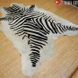 ZEBRA PRINT HAIR ON LEATHER BRAZILIAN COWHIDE RUG 503