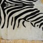 ZEBRA PRINT HAIR ON LEATHER BRAZILIAN COWHIDE RUG 503