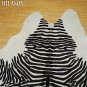 ZEBRA PRINT HAIR ON LEATHER BRAZILIAN COWHIDE RUG 507