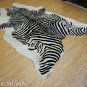 ZEBRA PRINT HAIR ON LEATHER BRAZILIAN COWHIDE RUG 507