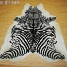 ZEBRA PRINT HAIR ON LEATHER BRAZILIAN COWHIDE RUG 508