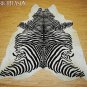 ZEBRA PRINT HAIR ON LEATHER BRAZILIAN COWHIDE RUG 508