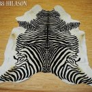 ZEBRA PRINT HAIR ON LEATHER BRAZILIAN COWHIDE RUG 509