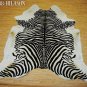 ZEBRA PRINT HAIR ON LEATHER BRAZILIAN COWHIDE RUG 509