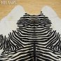ZEBRA PRINT HAIR ON LEATHER BRAZILIAN COWHIDE RUG 509