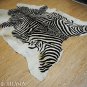 ZEBRA PRINT HAIR ON LEATHER BRAZILIAN COWHIDE RUG 509