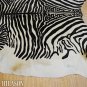 ZEBRA PRINT HAIR ON LEATHER BRAZILIAN COWHIDE RUG 509
