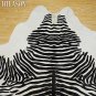 ZEBRA PRINT HAIR ON LEATHER BRAZILIAN COWHIDE RUG 510