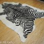 ZEBRA PRINT HAIR ON LEATHER BRAZILIAN COWHIDE RUG 510
